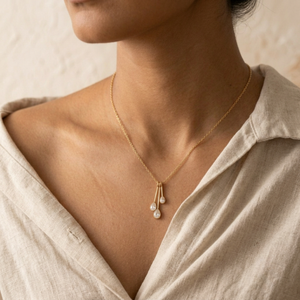 Water Drop Diamond Necklace I Minimalist Layering Jewellery I Waterproof Jewellery