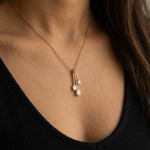 Water Drop Diamond Necklace I Minimalist Layering Jewellery I Waterproof Jewellery