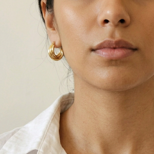 Twisted Hoops I Non Tarnish Gold Hoops I Safana Jewellery
