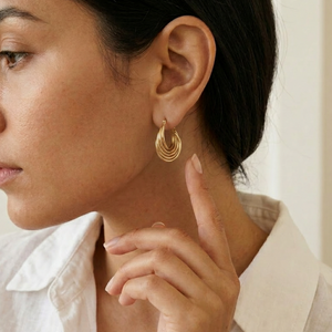 Twisted Hoops I Non Tarnish Gold Hoops I Safana Jewellery