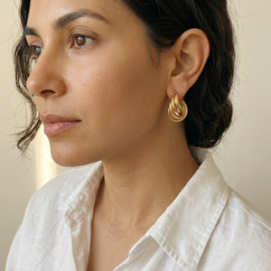 Twisted Hoops I Non Tarnish Gold Hoops I Safana Jewellery