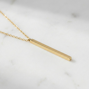 Vertical Gold Bar Necklace | Waterproof Jewellery
