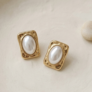 Vintage Pearl Earrings | Gold Pearl Studs | Waterproof Jewellery I Minimalist Jewellery