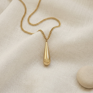 Waterdrop Necklace Gold I Non Tarnish Jewellery I Safana Jewellery