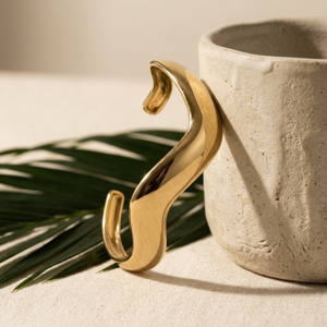 Thick Gold Cuff Bangle I Non Tarnish Stacking Gold Bangle I Safana Jewellery