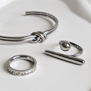 Double Knot Bangle Silver I Non Tarnish Stacking Bangle I Safana Jewellery