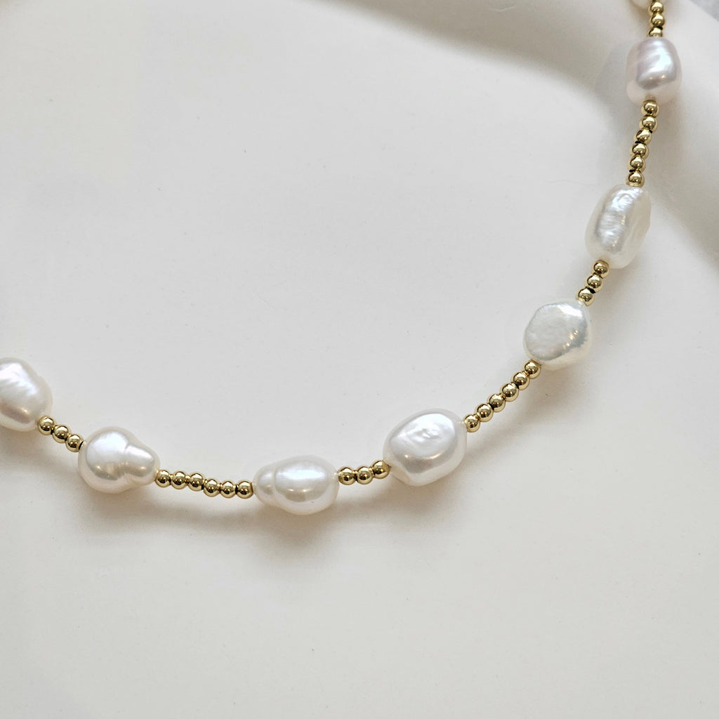baroque pearl necklace, boho necklace, summer jewellery