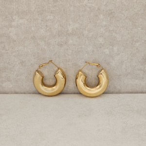 Thick Gold Hoops I Bold Hoops I Minimalist Hoops I Safana Jewellery


