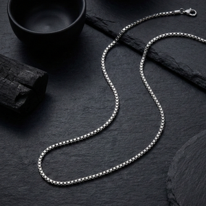 Men's Box Chain Silver Necklace | Men's Jewellery