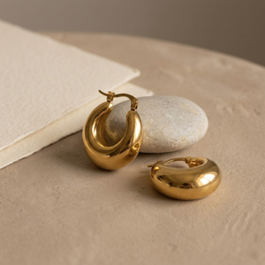 Chunky Gold Hoops I Tarnish Free Hoops I Safana Jewellery