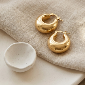 Chunky Gold Hoops I Tarnish Free Hoops I Safana Jewellery