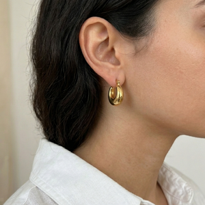 Chunky Gold Hoops I Tarnish Free Hoops I Safana Jewellery