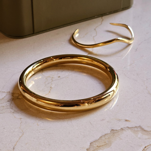 Thin Wave Bangle Gold | Waterproof Non Tarnish Jewellery