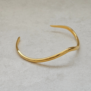 Thin Wave Bangle Gold | Waterproof Non Tarnish Jewellery
