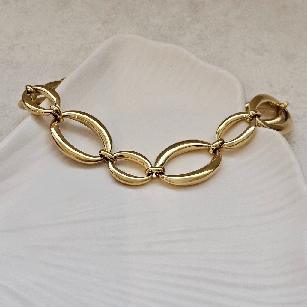 Chunky Oval Link Bracelet | Waterproof Non Tarnish Gold Jewellery