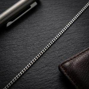 Men's Cuban Link Vertical Bar Silver Chain | Men's Jewellery