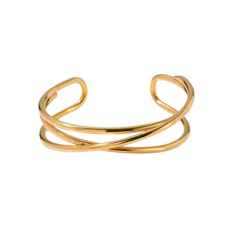 gold cuff bangle, waterproof bracelet, waterproof jewellery