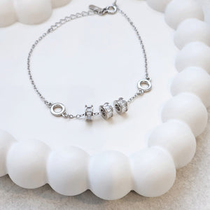 Baguette Diamond Bracelet Silver, dainty silver bracelet