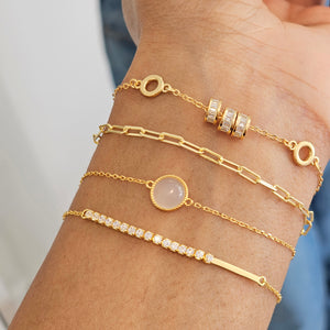 White Jade Bracelet Gold