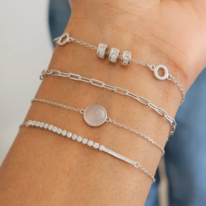 dainty silver crystal bracelet riva