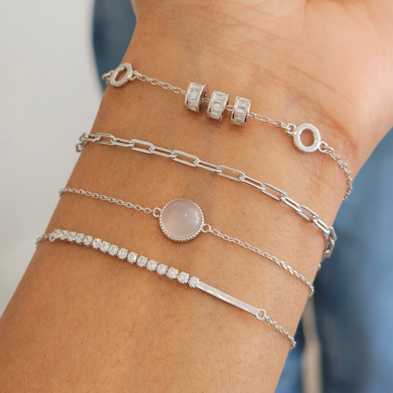 dainty silver crystal bracelet riva