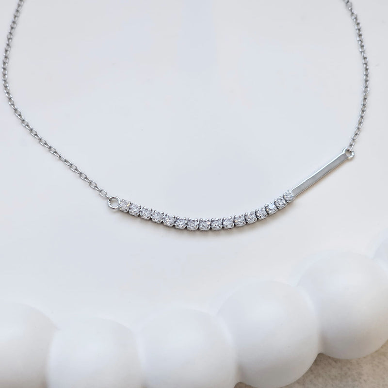 Crystal Bracelet Riva Silver, dainty minimalist stacking bracelet