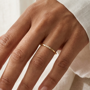 Dainty Triple Diamond Ring I Very Thin Stacking Ring I Safana Jewellery