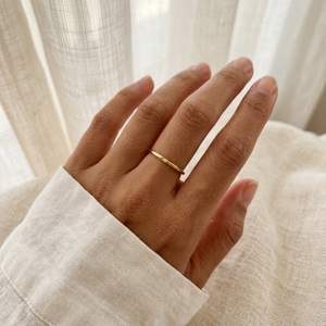 Dainty Solitaire Ring I Delicate Thin Gold Ring I Safana Jewellery