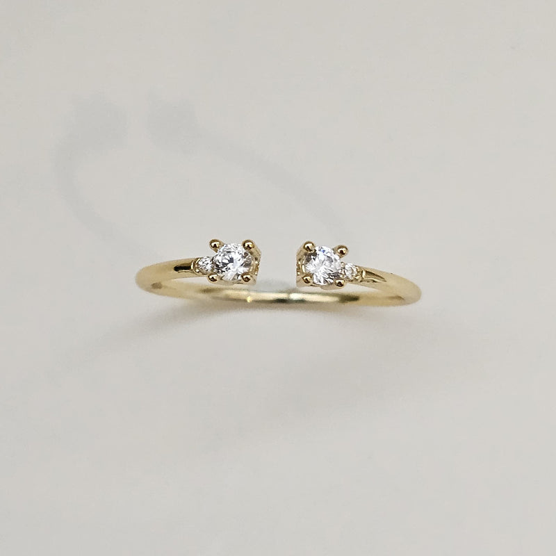 Two Diamond Open Ring