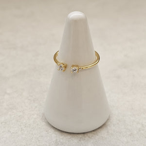 dainty two diamond gold ring