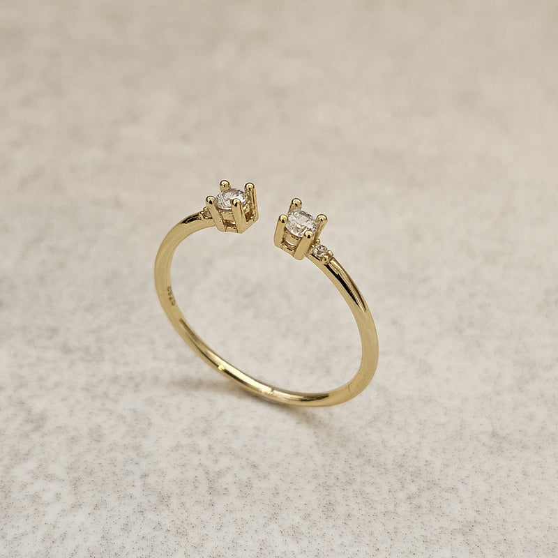 Two Diamond Open Ring