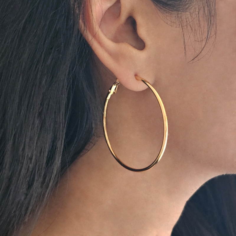 Classic Hoop Earrings Gold I Non Tarnish Gold Hoops I Safana Jewellery