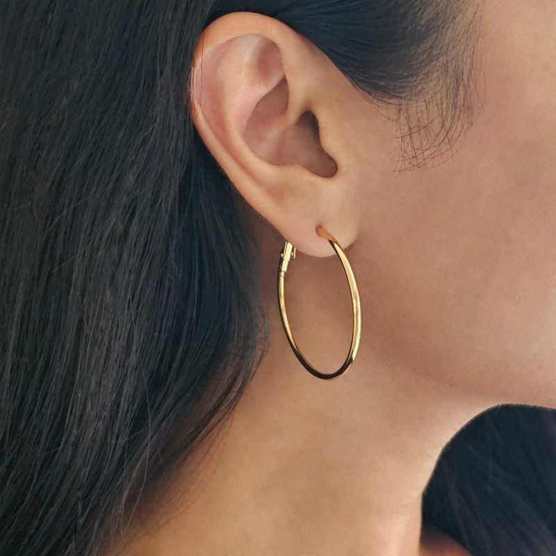 Classic Hoop Earrings Gold I Non Tarnish Gold Hoops I Safana Jewellery