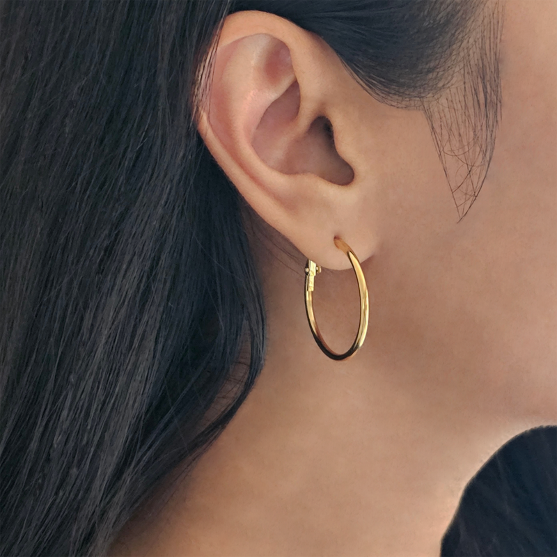 Classic Hoop Earrings Gold I Non Tarnish Gold Hoops I Safana Jewellery