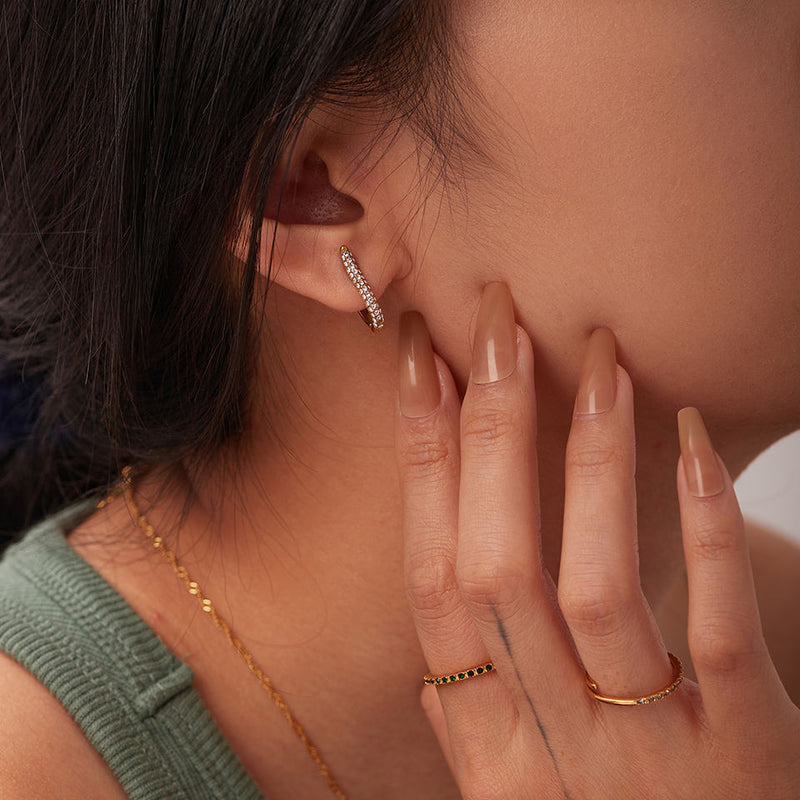 dainty gold oval hoops, stacking hoops, layering jewellery