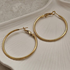 Classic Hoop Earrings Gold I Non Tarnish Gold Hoops I Safana Jewellery