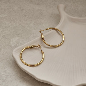 Classic Hoop Earrings Gold I Non Tarnish Gold Hoops I Safana Jewellery