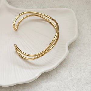Double Curved Bangle I Gold Stacking Bangles I Safana Jewellery