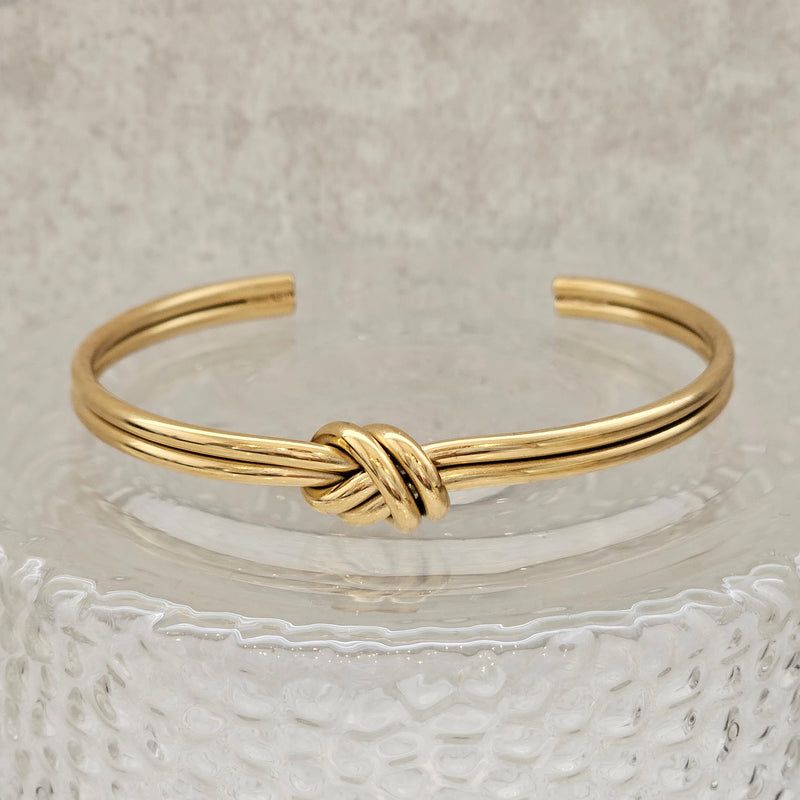 Double Knot Bangle Gold I Non Tarnish Stacking Bangle I Safana Jewellery