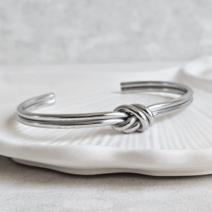 Double Knot Bangle Silver I Non Tarnish Stacking Bangle I Safana Jewellery