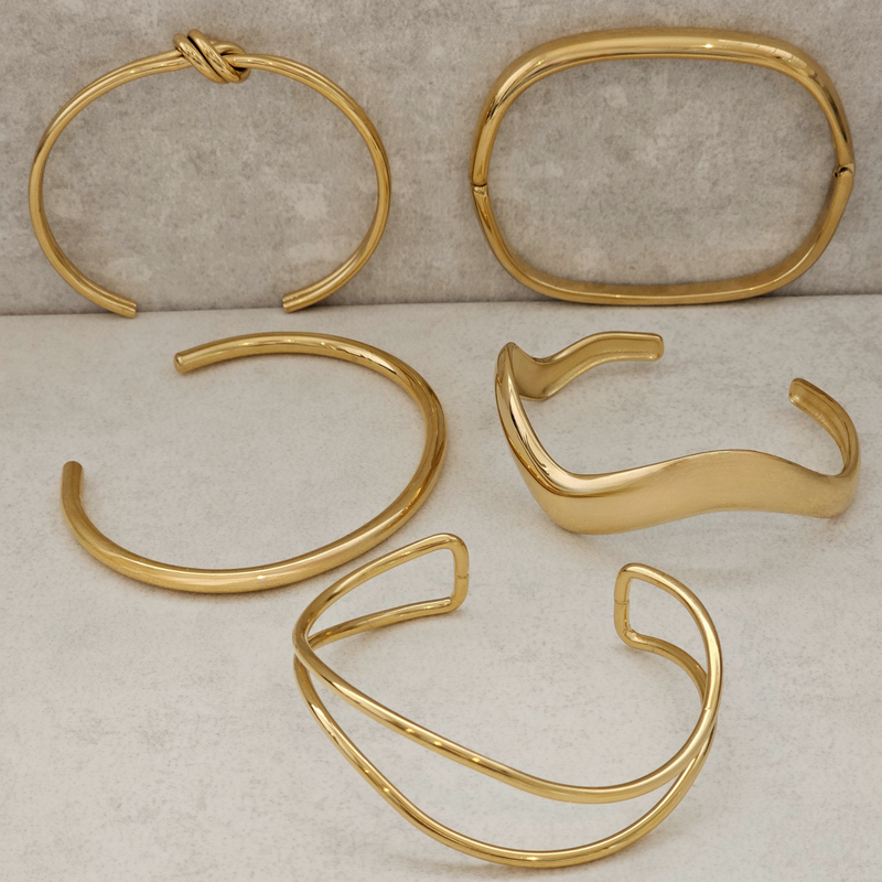 Double Knot Bangle Gold I Non Tarnish Stacking Bangle I Safana Jewellery