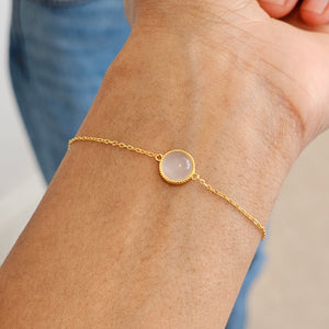 White Jade Bracelet Gold