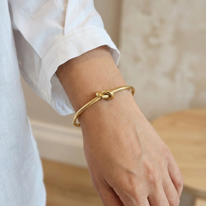 Gold Knot Bangle I Knot Bracelet I Tarnish Free Cuff Bracelet I Safana Jewellery