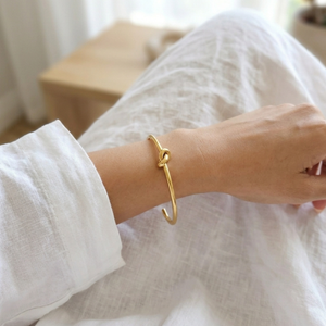 Gold Knot Bangle I Knot Bracelet I Tarnish Free Cuff Bracelet I Safana Jewellery