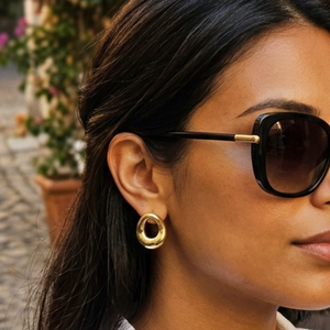Circle Stud Earrings | Gold Circle Earrings | Waterproof Jewellery