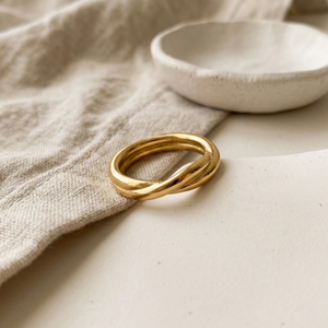 Twist Ring Gold I Non Tarnish Gold Knot Ring I Safana Jewellery