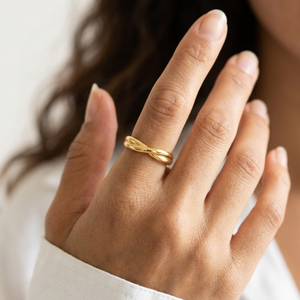Twist Ring Gold I Non Tarnish Gold Knot Ring I Safana Jewellery