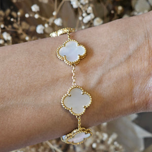 Clover Bracelet, tarnish free stacking bracelet