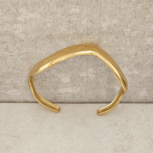 Thick Gold Cuff Bangle I Non Tarnish Stacking Gold Bangle I Safana Jewellery