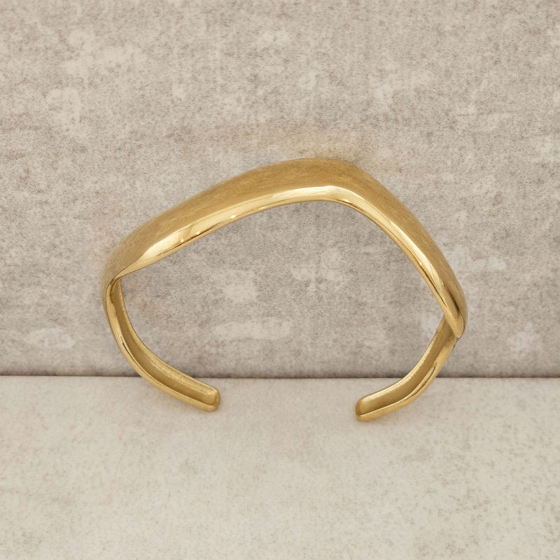 Thick Gold Cuff Bangle I Non Tarnish Stacking Gold Bangle I Safana Jewellery